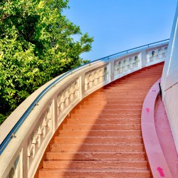 Golden Mount Temple Orange Stairs Bangkok 2