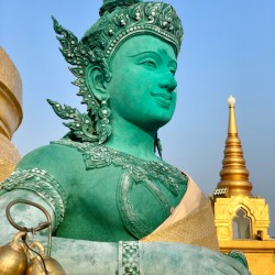 Green Thai Temple Statue