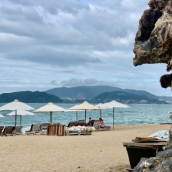 Long Chairs on the Beach