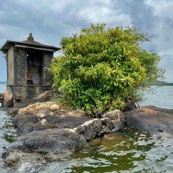 Mini Temple on the Lake Sri Lanka