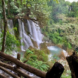 On Top of Kuang Si Waterfalls
