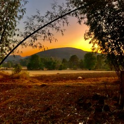 Sunset Behind the Mountain