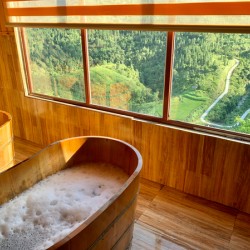 Wooden Bath with a View
