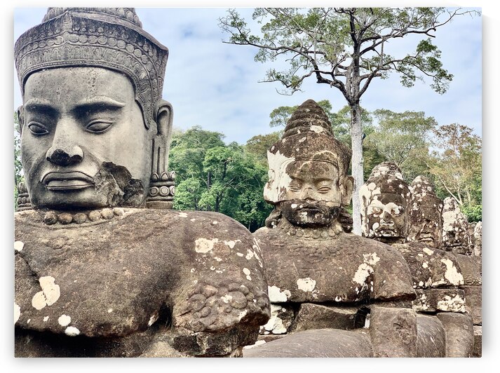 Angkor Wat Statues Row 2 by Jimmy Roy Photos