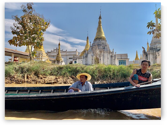 Chilling in the Boat in Front of the Temple by Jimmy Roy Photos