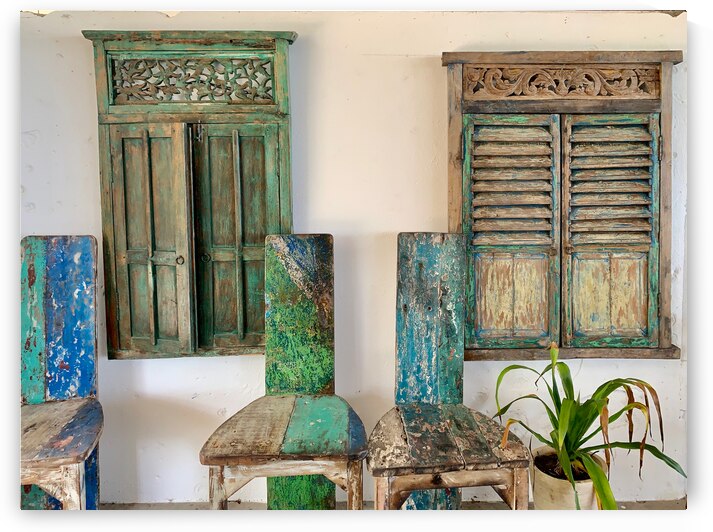Blue  Green Old Wooden Furniture by Jimmy Roy Photos