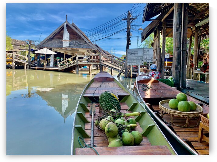 Coconut & Durian on a Boat in a Market by Jimmy Roy Photos
