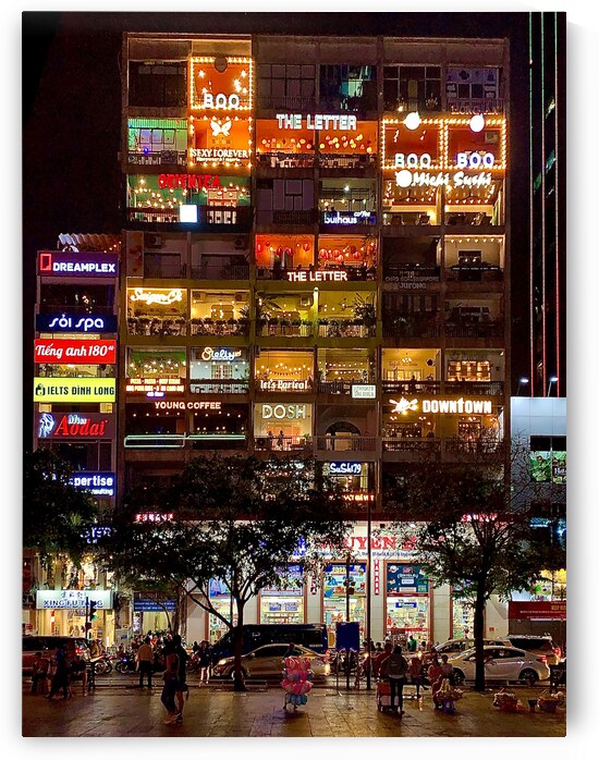 The Cafe Apartments Ho Chi Minh at Night by Jimmy Roy Photos