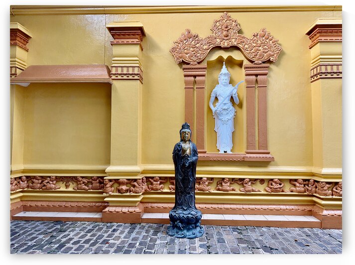 Statues on a Yellow Wall by Jimmy Roy Photos