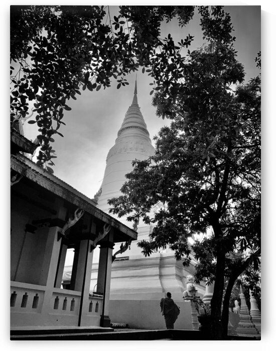 BW Monk  Stupa by Jimmy Roy Photos