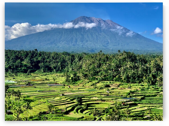 Mount Agung with Rice Fields Bali by Jimmy Roy Photos