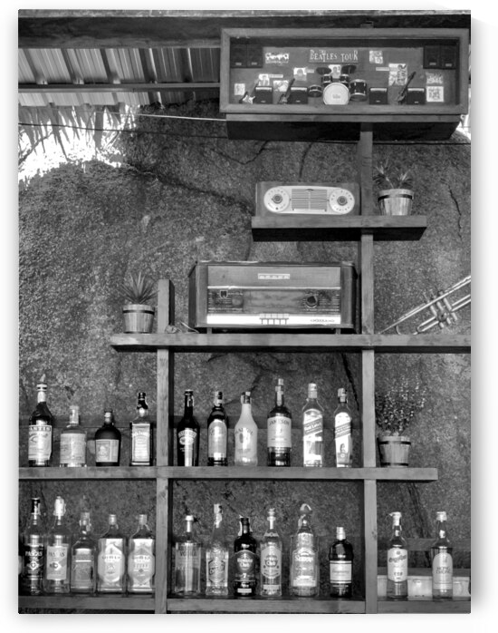BW Alcohol Shelves by Jimmy Roy Photos