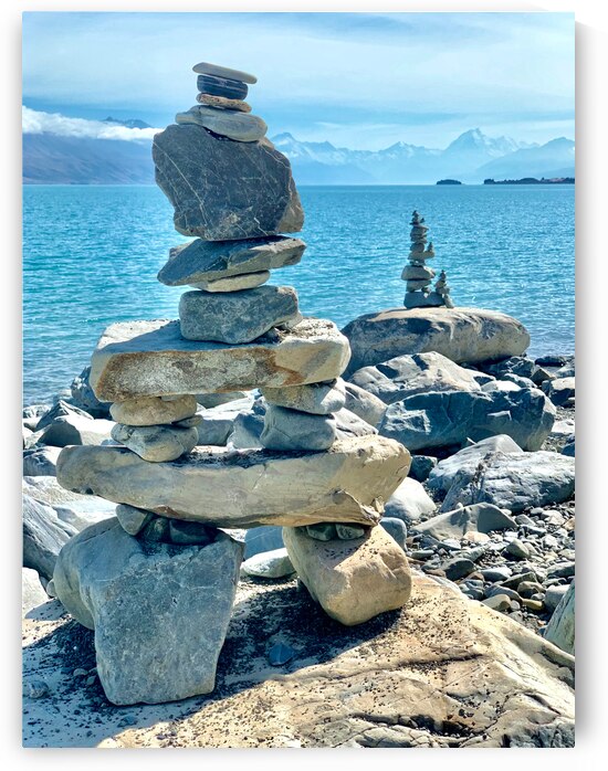 Inukshuk in Front of the Lake by Jimmy Roy Photos