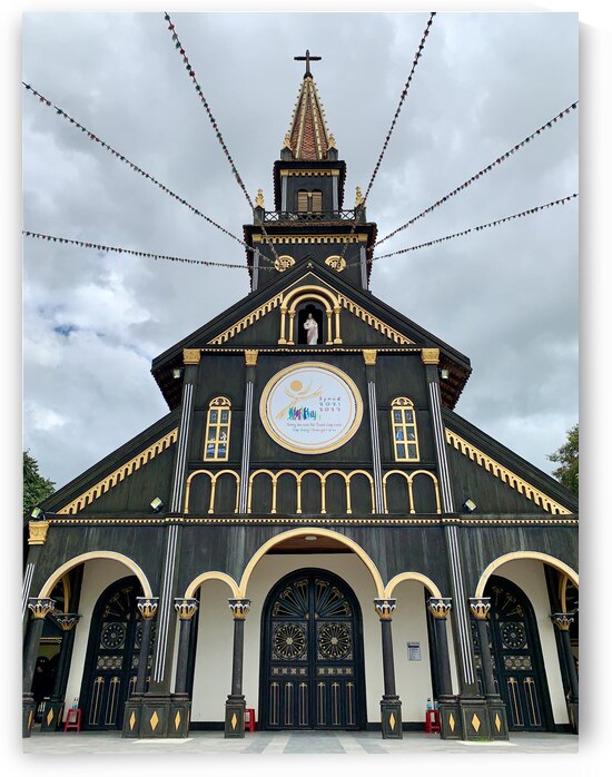 Saint Marys Black Wooden Cathedral of Kon Tum 2. by Jimmy Roy Photos