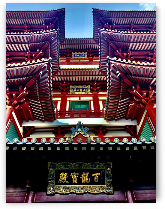 Red and White Chinese Temple by Jimmy Roy Photos