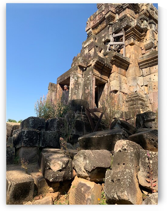 Man Looking Outside of Old Temple by Jimmy Roy Photos