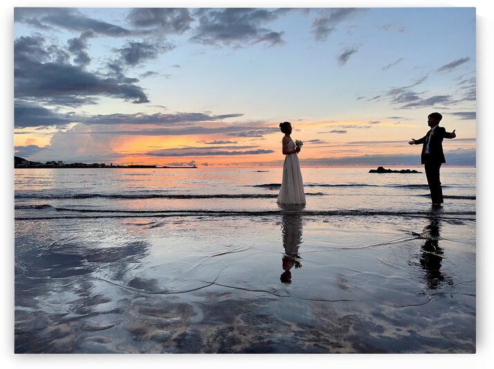 Newlyweds Sunset Beach Jeju South Korea 4 by Jimmy Roy Photos
