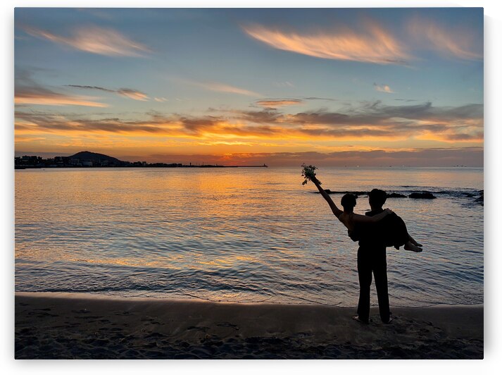 Newlyweds Sunset Beach Jeju South Korea 2 by Jimmy Roy Photos