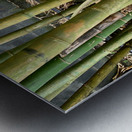 Thinking Wooden Sculpture Metal print