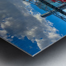 Red Trucks in Front of the Bridge Metal print