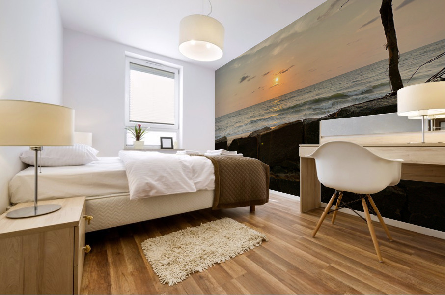 Sunset Behind the Wall 2 Mural print