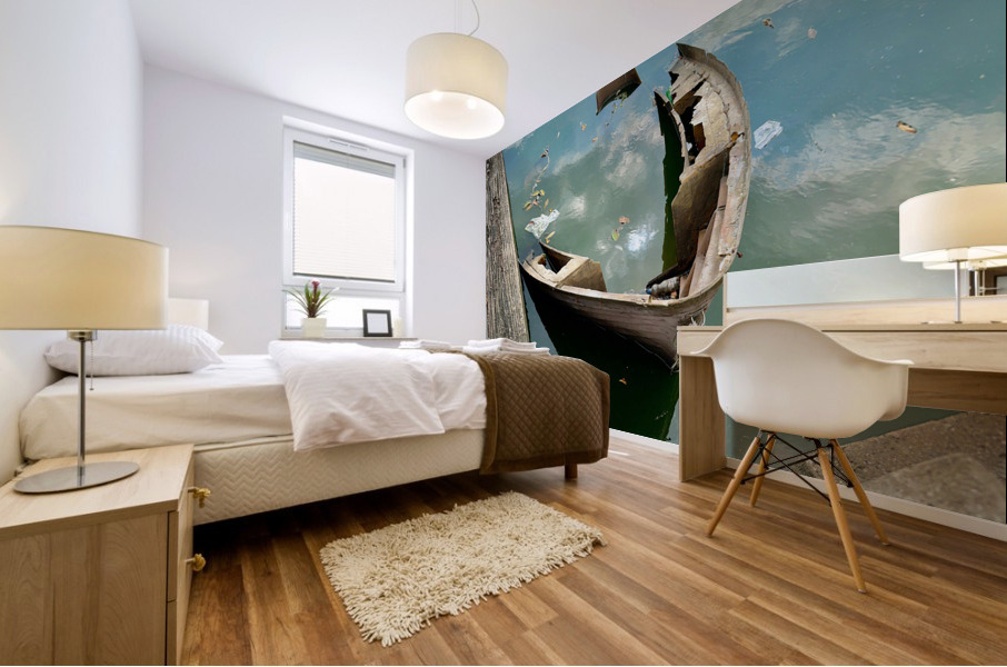 Sinking Boat Reflections Mural print