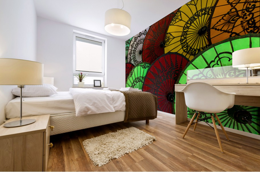 Colorful Umbrellas Mural print