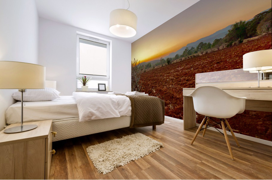 Sunset Over the Red Soil  Mural print