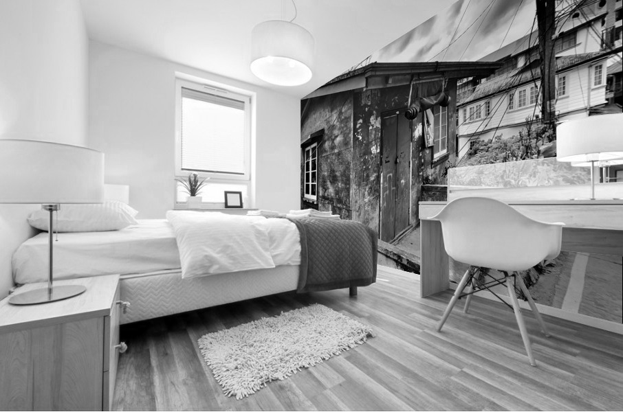 BW House Mural print