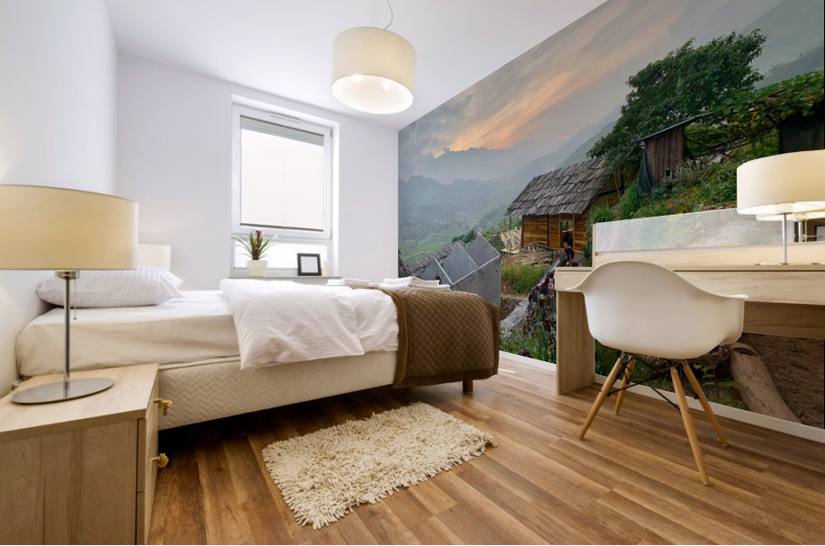 Far Away Sunset Mural print