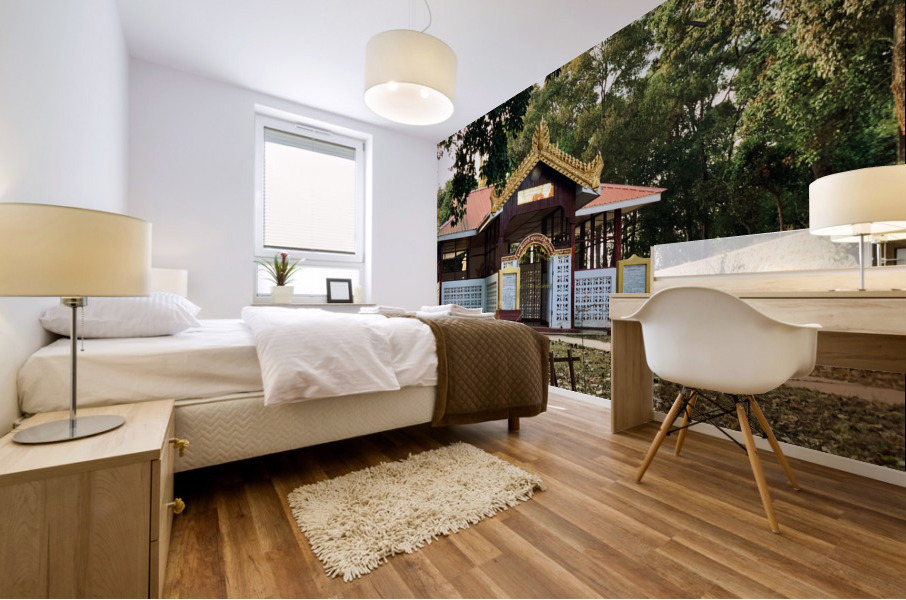 Dog Going to Temple Mural print