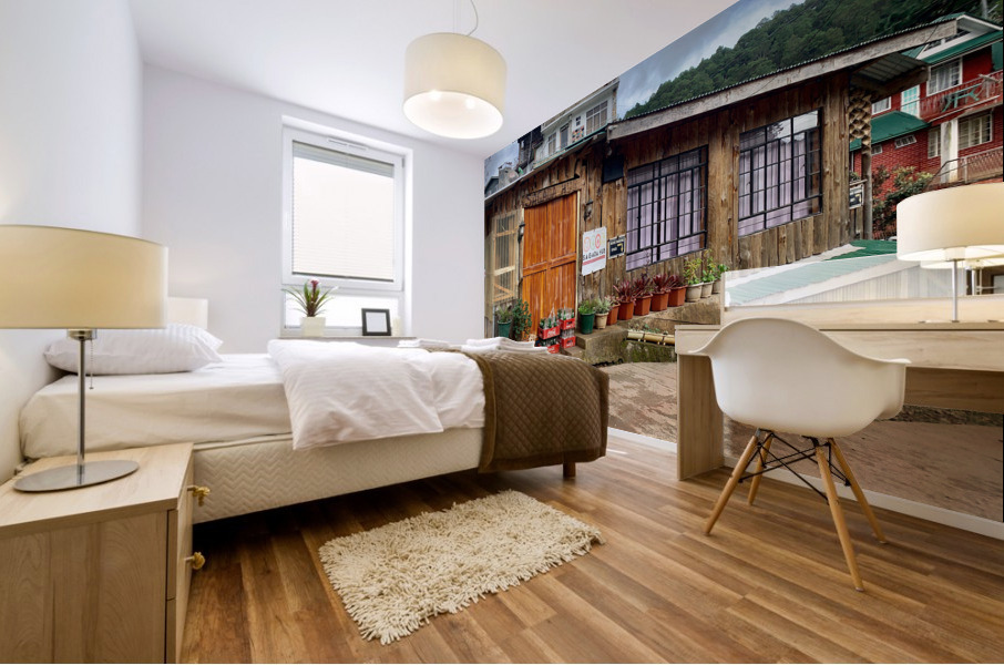 Beautiful Wooden House Mural print