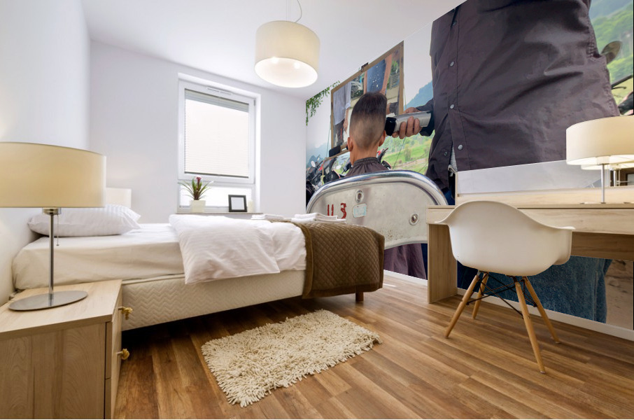 Haircut Outside Mural print