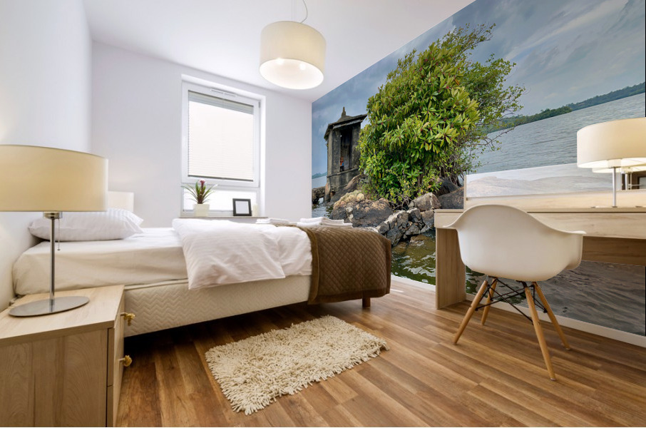 Mini Temple on the Lake Sri Lanka Mural print