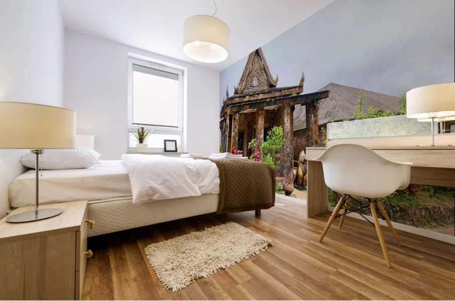 Preah Monivong Temple Bokor Cambodia Mural print