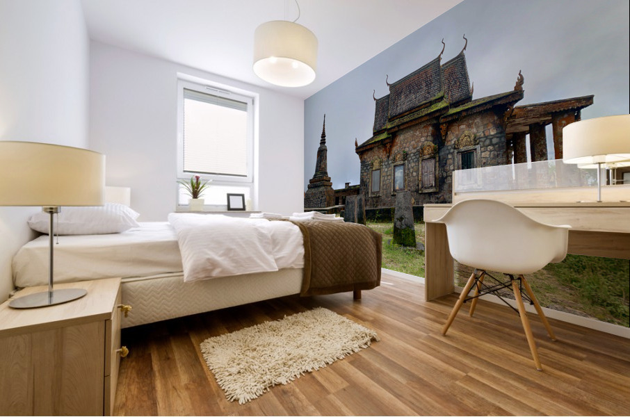 Wat Sampov Pram Temple Bokor Cambodia Mural print