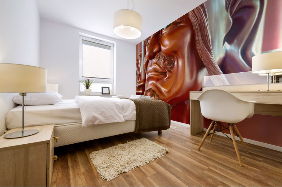 Red Statue Mural print