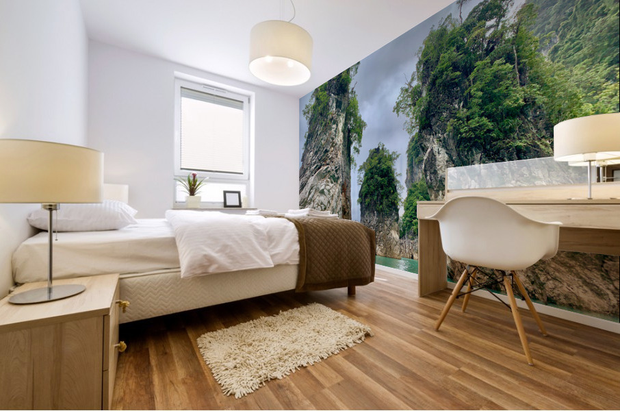 The 3 Rocks on Khao Sok Lake Mural print