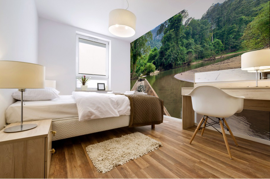 Boat Trip in Laos Mural print