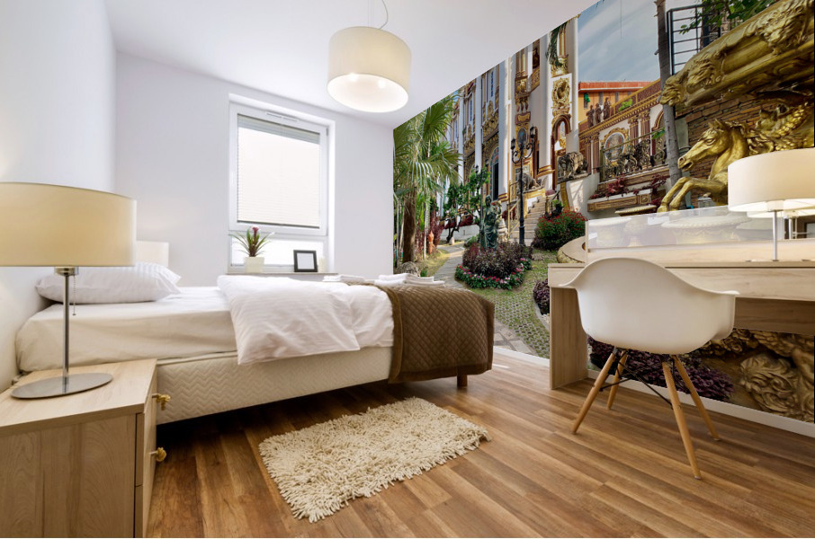 Beautiful Thai Temple Garden Mural print