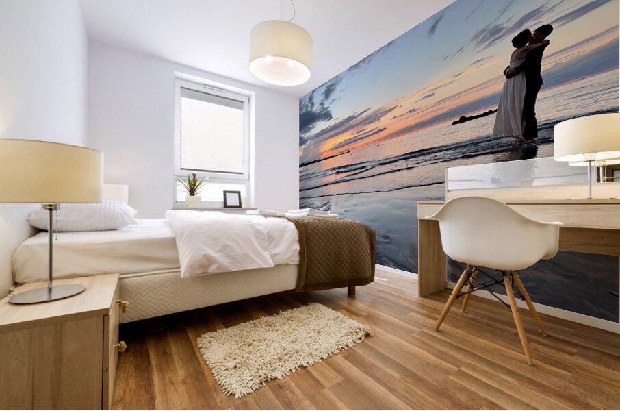 Newlyweds Sunset Beach Jeju South Korea 5 Mural print