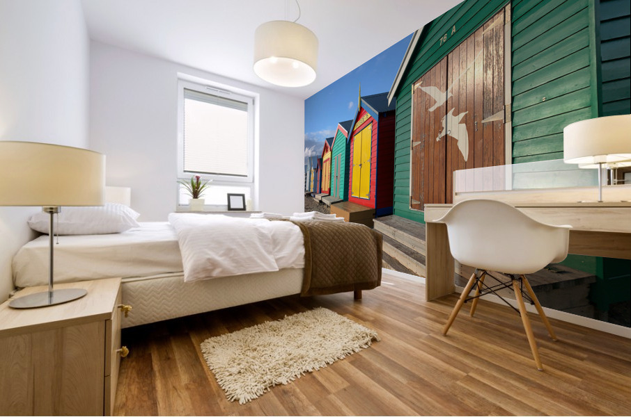 Beach Huts Mural print