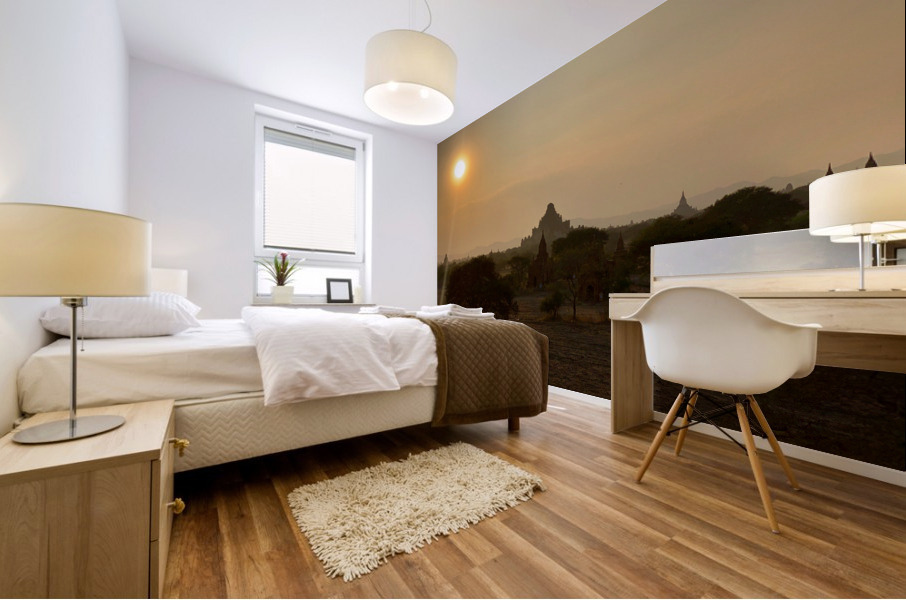 Sunset by the Temple Mural print