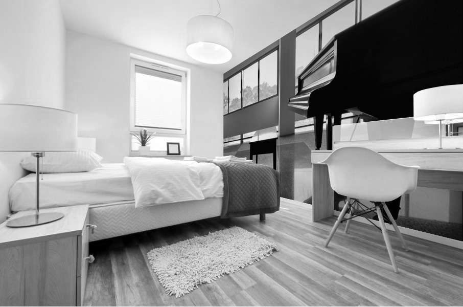 BW Piano Mural print