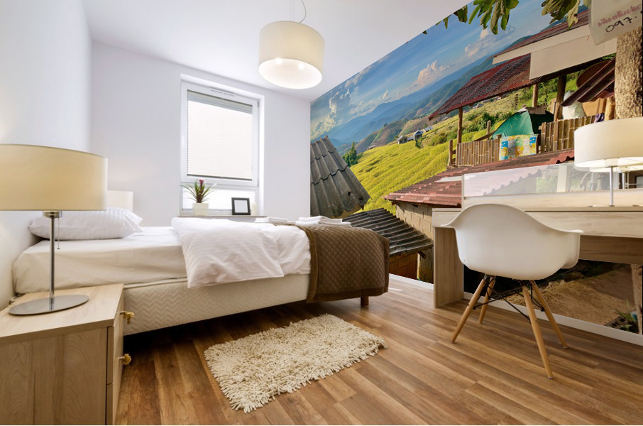 Rice Fields Village Mural print