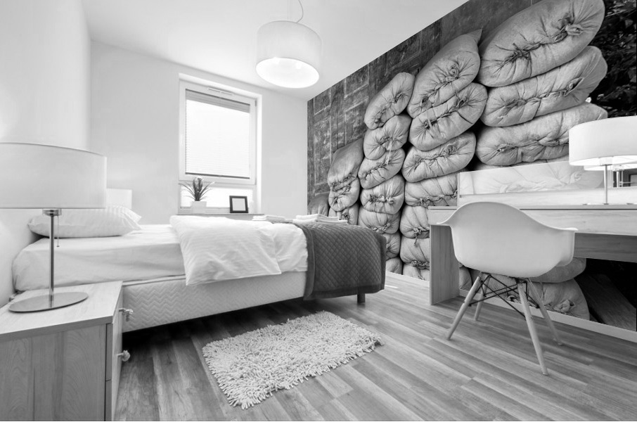 BW Bag Stacks Mural print