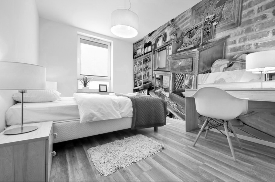 BW Vintage Room Mural print
