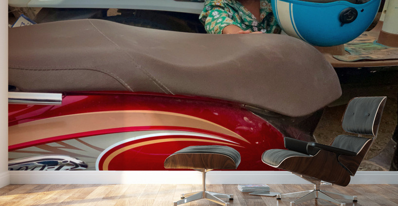 The Little Girl and the Motorbikes.  Wall Murals