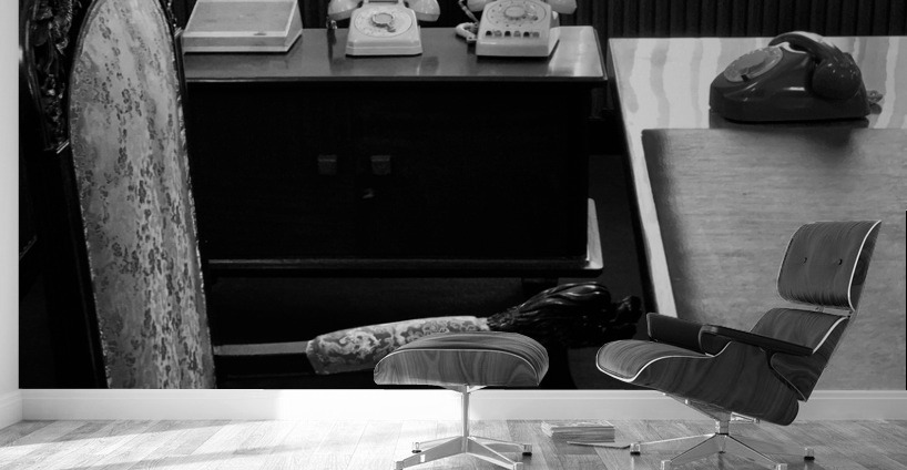 Old Phones in the Office Wall Murals