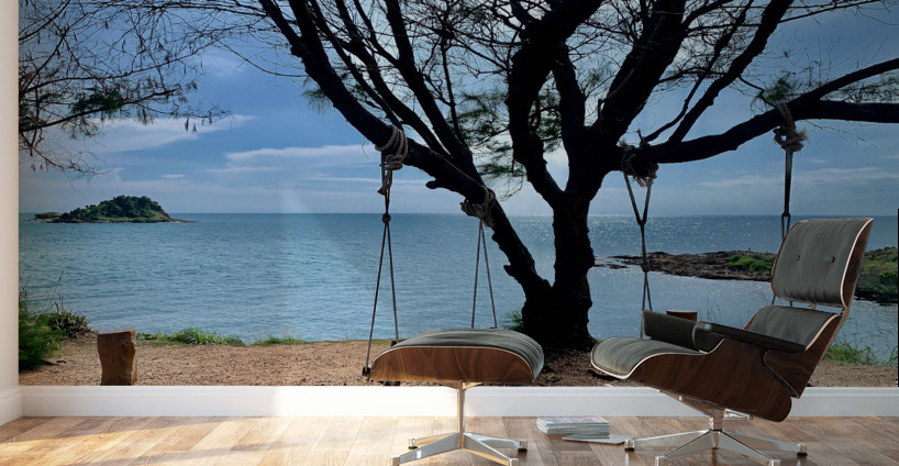 Swings by the Ocean Wall Murals